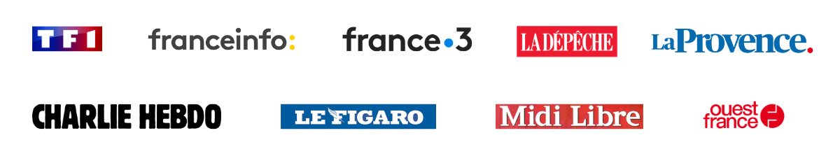 Médias qui parlent de Sunbiose : TF1, France Info, France 3, Le Figaro, La Dépêche, Ouest-France, Midi Libre, La Provence, Charlie Hebdo